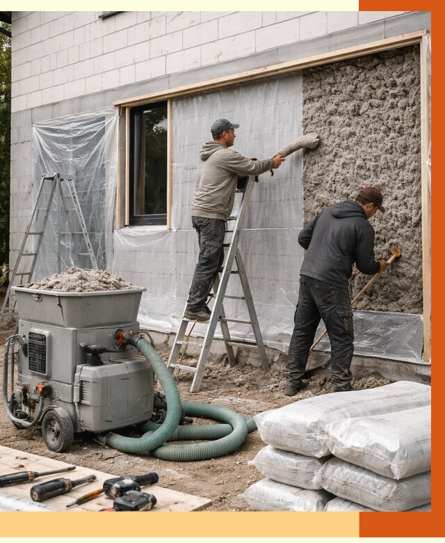 Утепление дома из газобетона эковатой в Амурске от 4649 руб./м2 | ТепломастерМрс