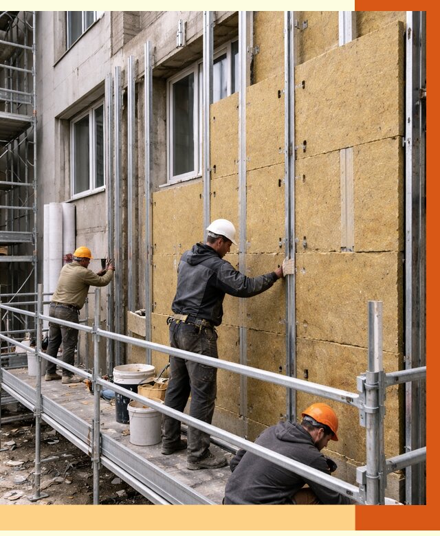 Утепление вентилируемого фасада в Амурске от 5786 руб/м2 — монтаж и утепление вентфасад | ТепломастерМрс